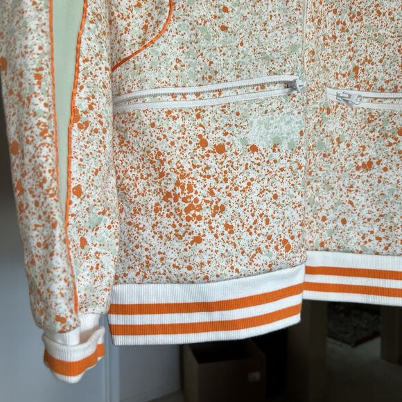 Puma x Daily Paper Cricket Jacket Long Sleeve L White Orange Green Logo Pattern - Picture 10 of 15